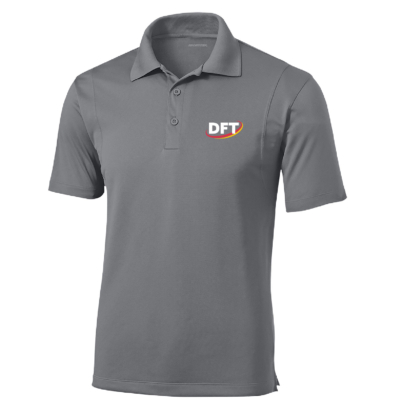 DFT Communications – Unisex SportTek Poly Polo – EMBROIDERED – Grey Concrete product image