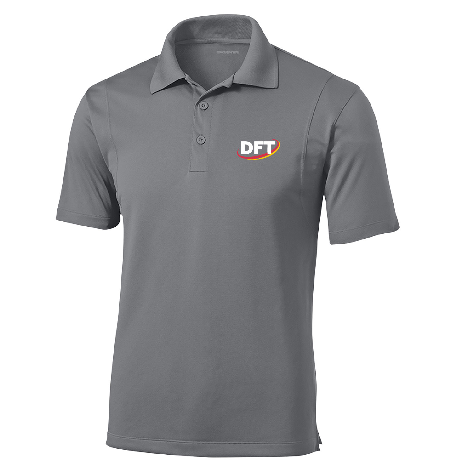 DFT Communications – Unisex SportTek Poly Polo – EMBROIDERED – Grey Concrete product image