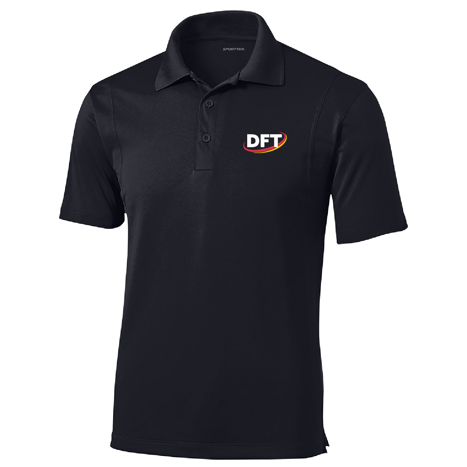 DFT Communications – Unisex SportTek Poly Polo – EMBROIDERED – Black product image
