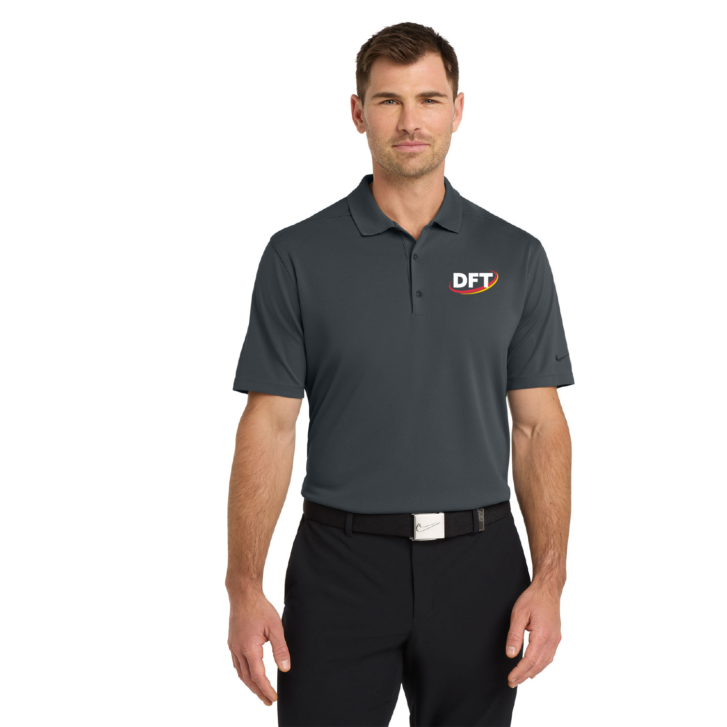 DFT Communications – Nike Dri-FIT Micro Pique 2.0 Polo – EMBROIDERED – Anthracite product image