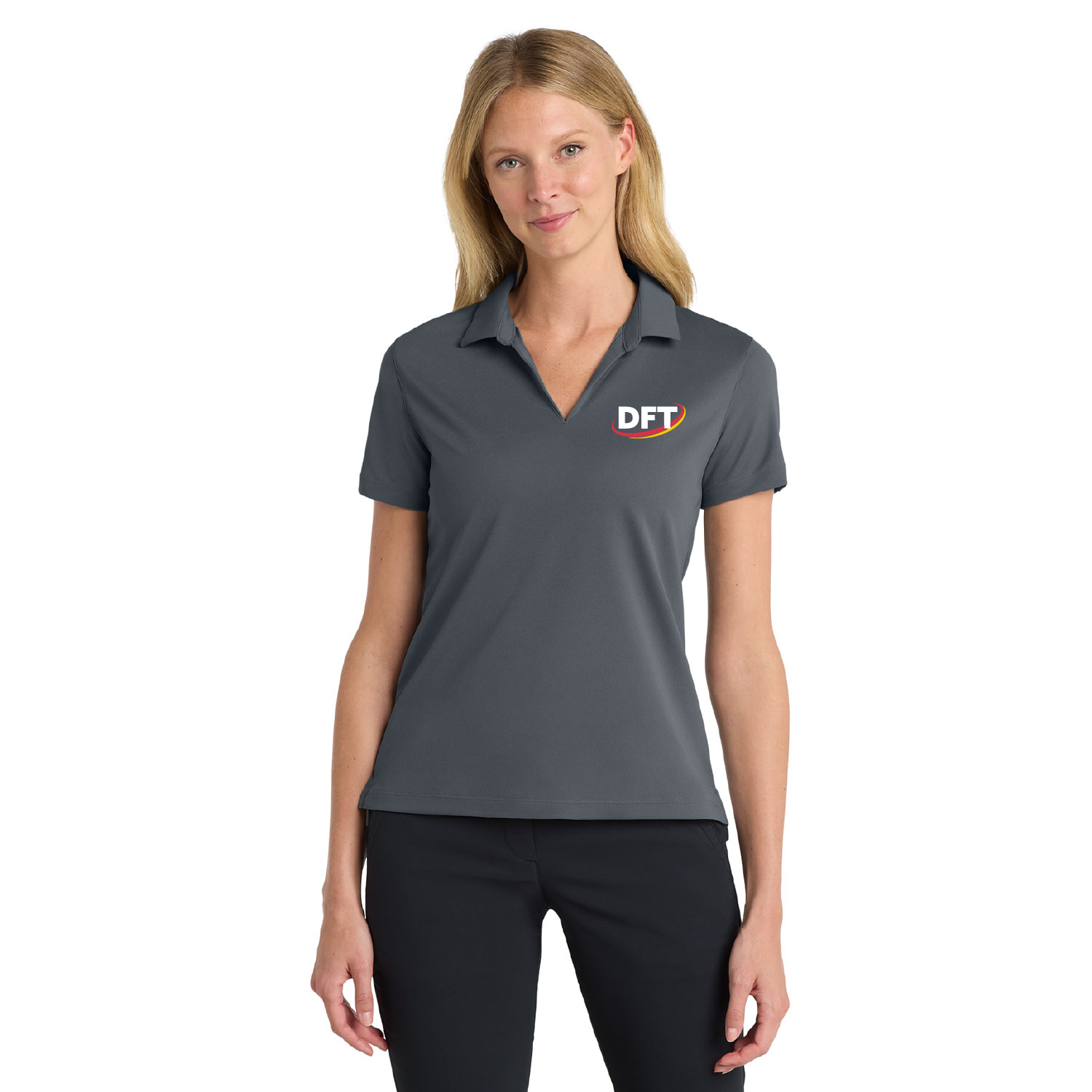 DFT Communications – Ladies Nike Dri-FIT Micro Pique 2.0 Polo – EMBROIDERED – Anthracite product image