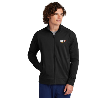 DFT Communications – Unisex Full ZIp Cadet Jacket- EMBROIDERED – Black product image