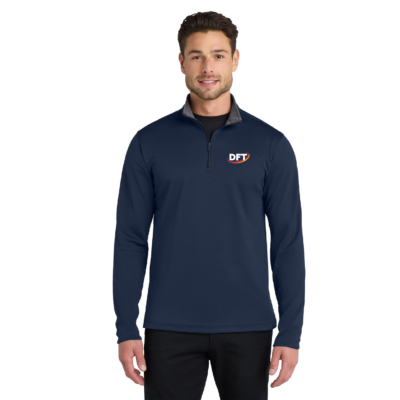 DFT Communications – Silk Touch Performance Quarter Zip – EMBROIDERED –  Navy/Steel Gray product image