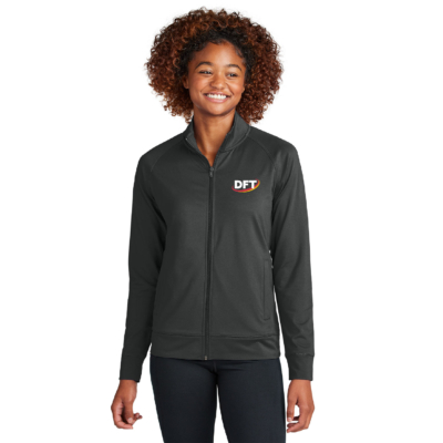 DFT Communications – Ladies Full ZIp Cadet Jacket – EMBROIDERED  – Charcoal Gray product image