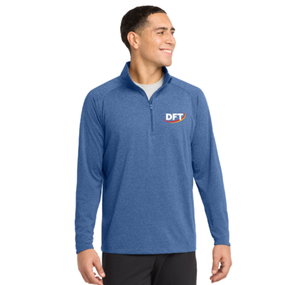 DFT Communications – Unisex Quarter Zip – EMBROIDERED – True Royal Heather product image