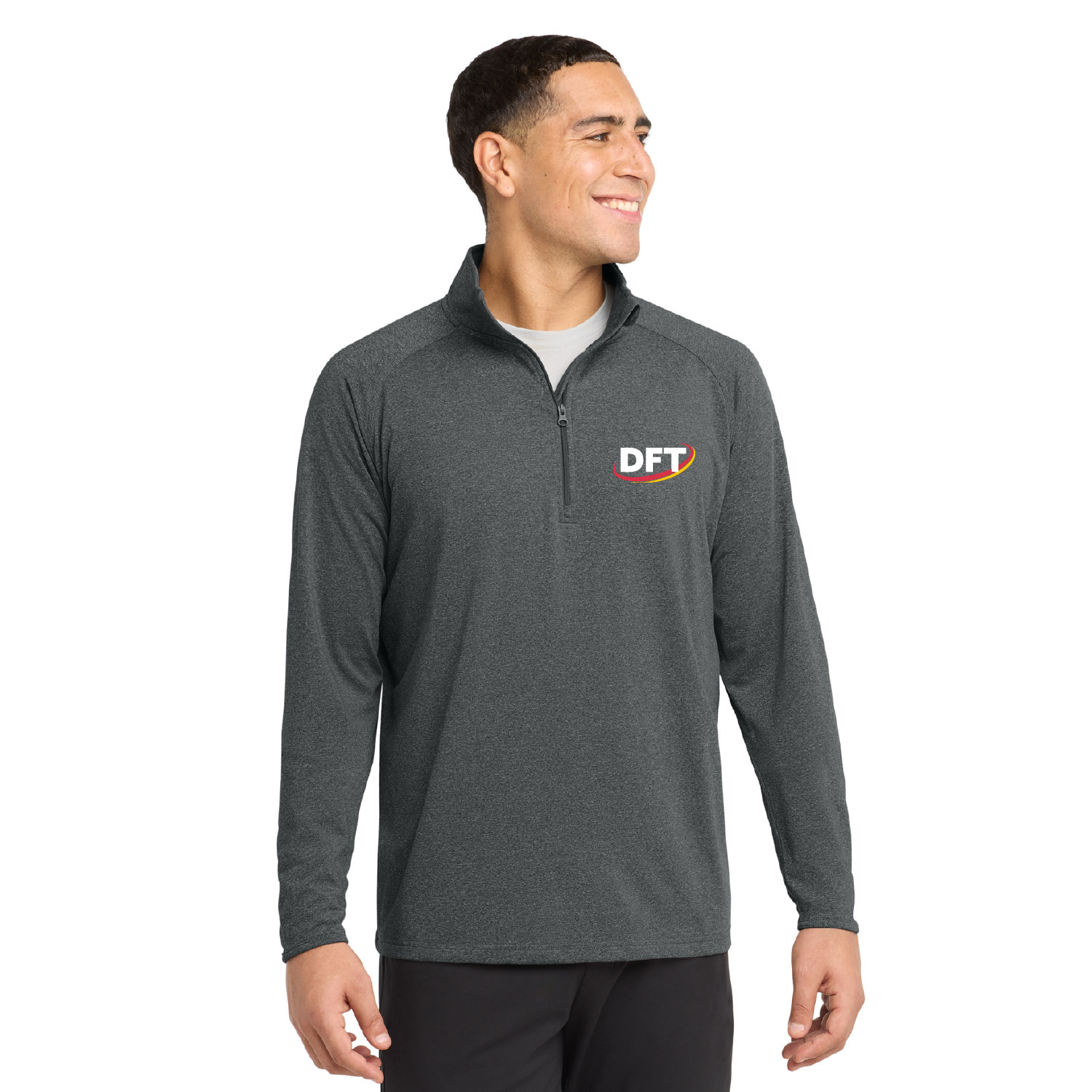 DFT Communications – Unisex Quarter Zip – EMBROIDERED – Charcoal Gray Heather product image