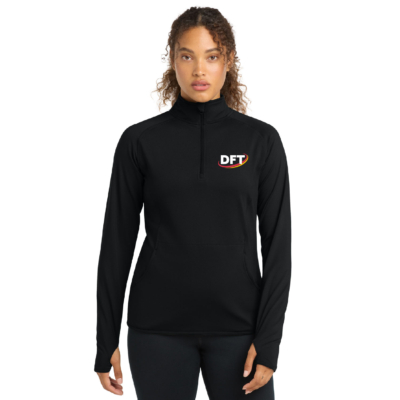DFT Communications – Ladies Quarter Zip – EMBROIDERED – Black product image