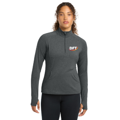 DFT Communications – Ladies Quarter Zip – EMBROIDERED – Charcoal Gray Heather product image