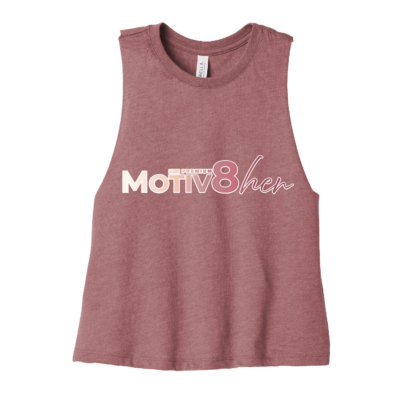 E2M ___ Motiv8her __ Bella Racerback Crop Tank – Mauve product image