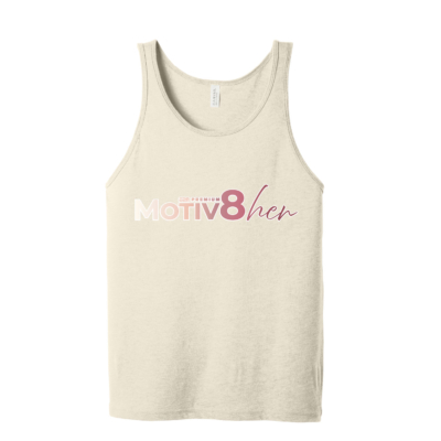 E2M ___ Motiv8her __ Bella Unisex Tank – Natural