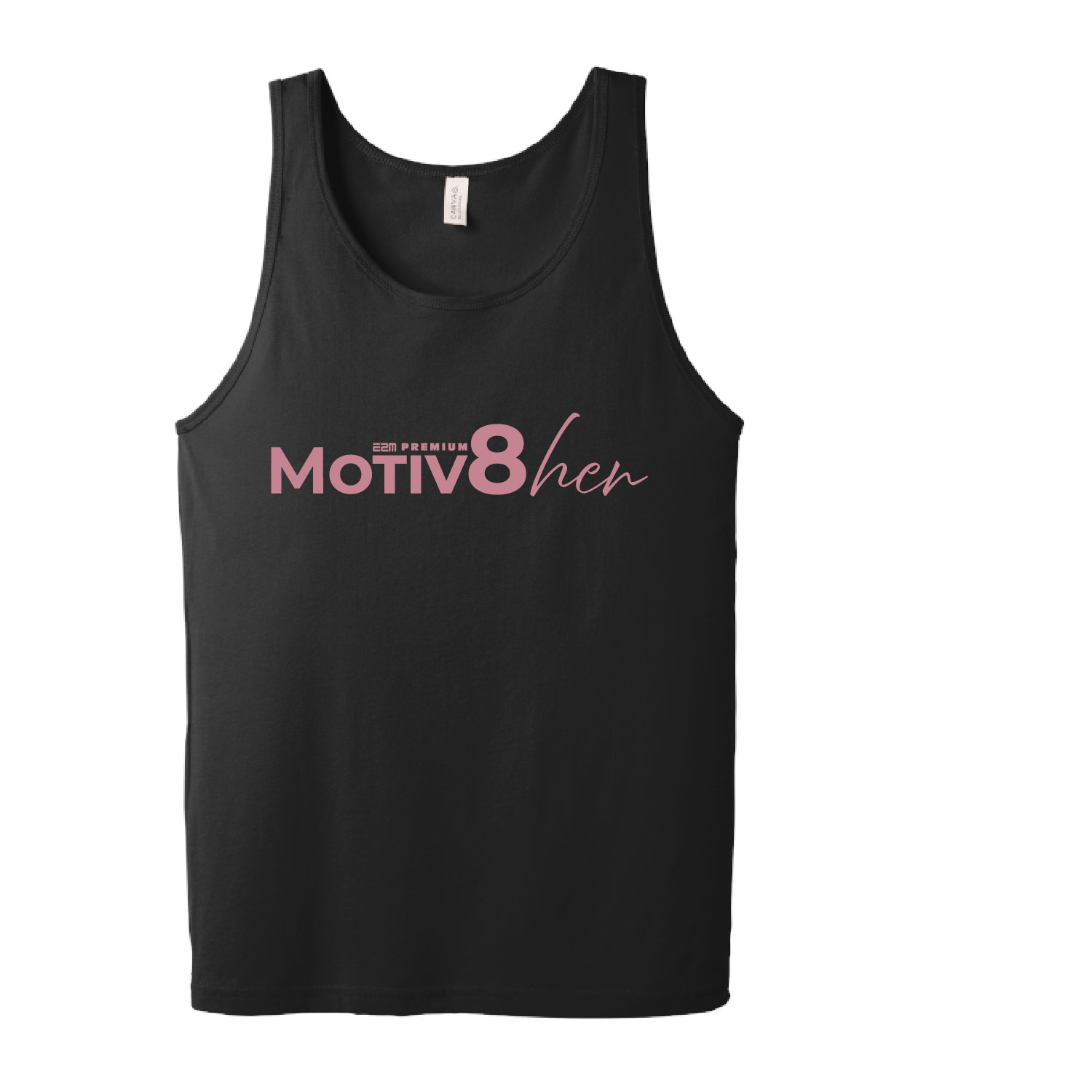 E2M ___ Motiv8her __ Bella Unisex Tank – Black - Image 3