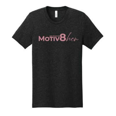 E2M ___ Motiv8her __ Bella Ringspun Cotton T-Shirt - Black Heather