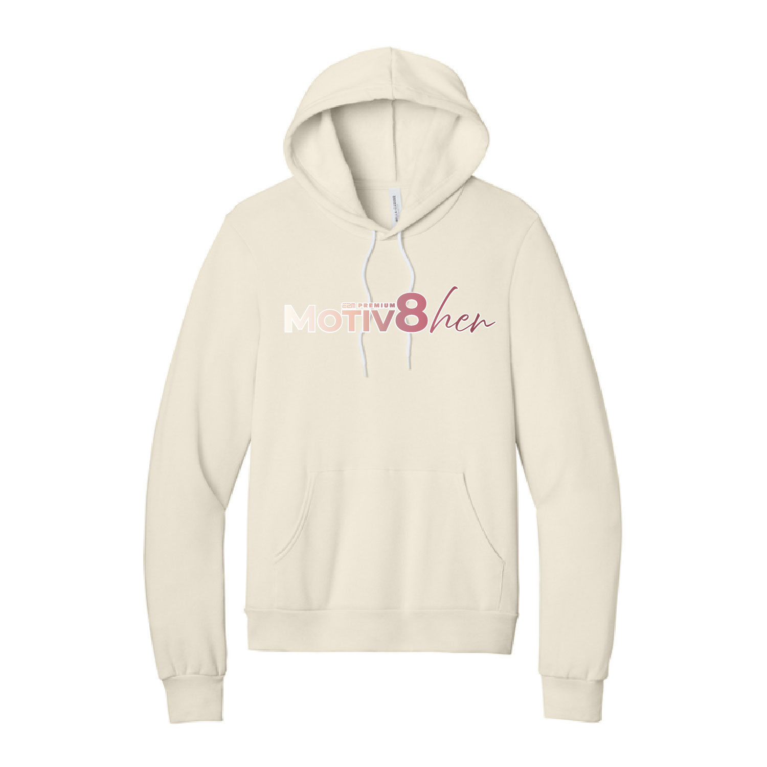 E2M ___ Motiv8her __ Bella Fleece Hooded Sweatshirt – Natural product image