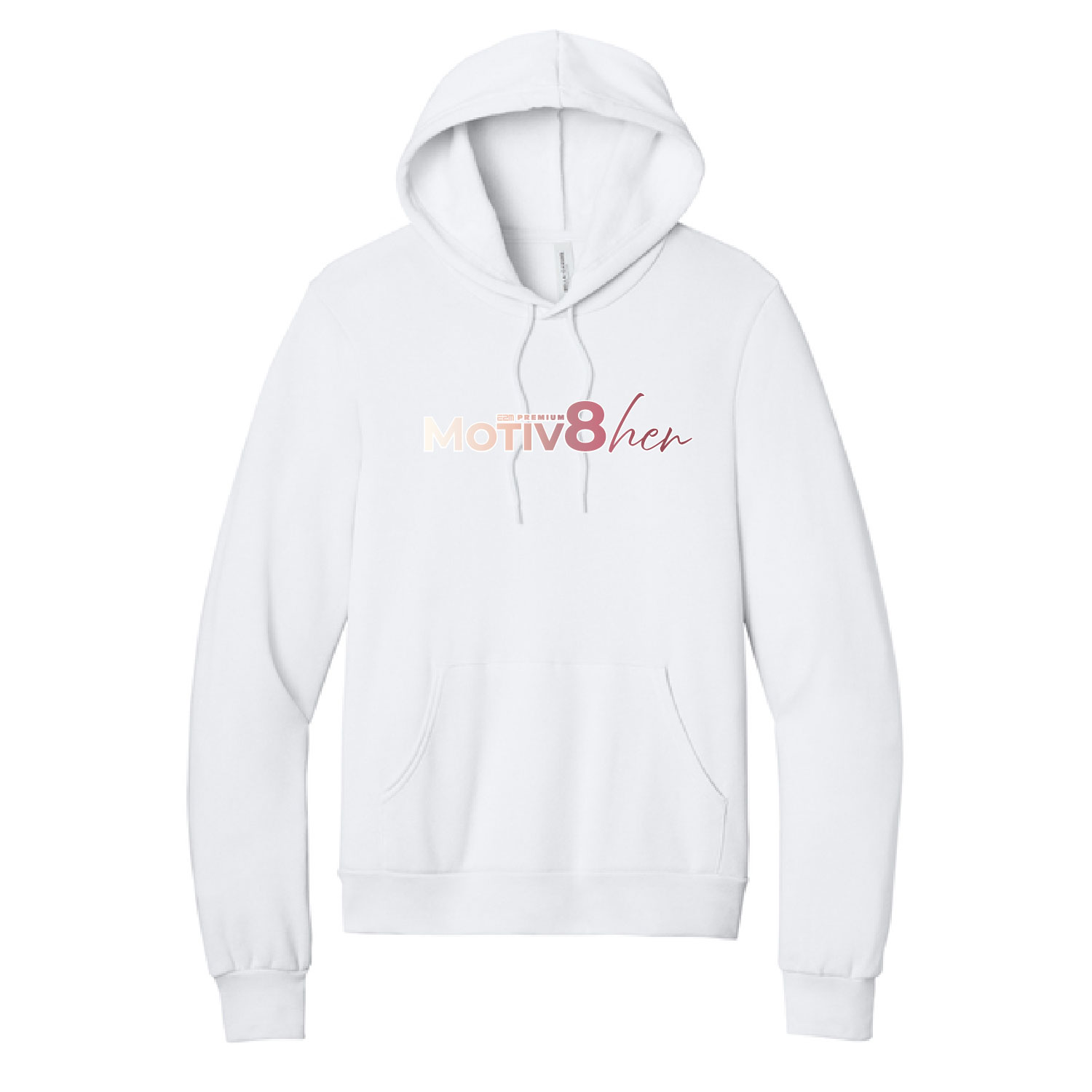 E2M ___ Motiv8her __ Bella Fleece Hooded Sweatshirt - White - Image 2