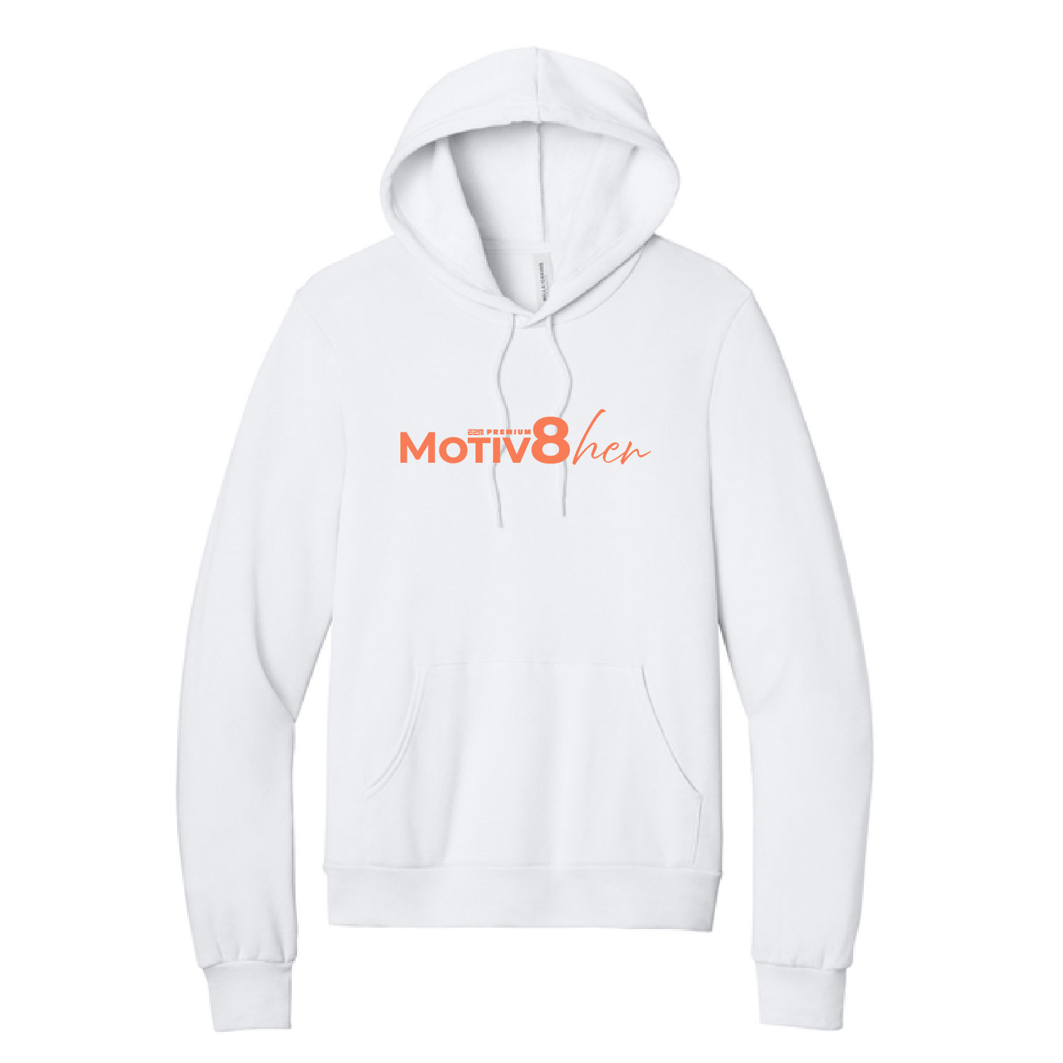 E2M ___ Motiv8her __ Bella Fleece Hooded Sweatshirt – White product image