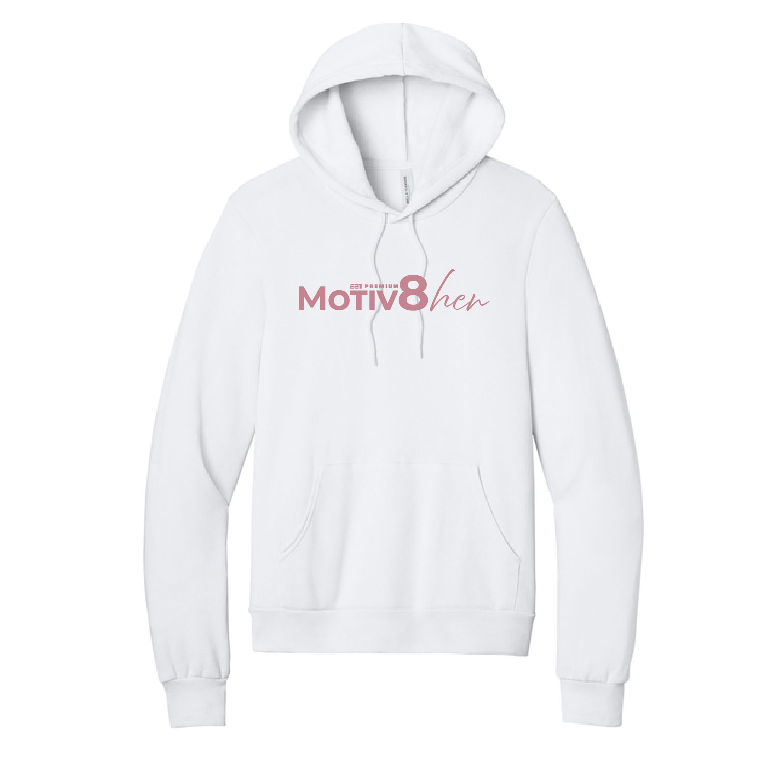 E2M ___ Motiv8her __ Bella Fleece Hooded Sweatshirt - White - Image 3