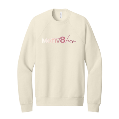 E2M ___ Motiv8her __ Bella Fleece Crewneck Sweatshirt  – Natural product image