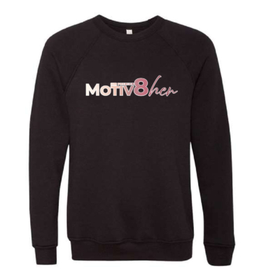 E2M ___ Motiv8her __ Bella Fleece Crewneck Sweatshirt  -Black Heather