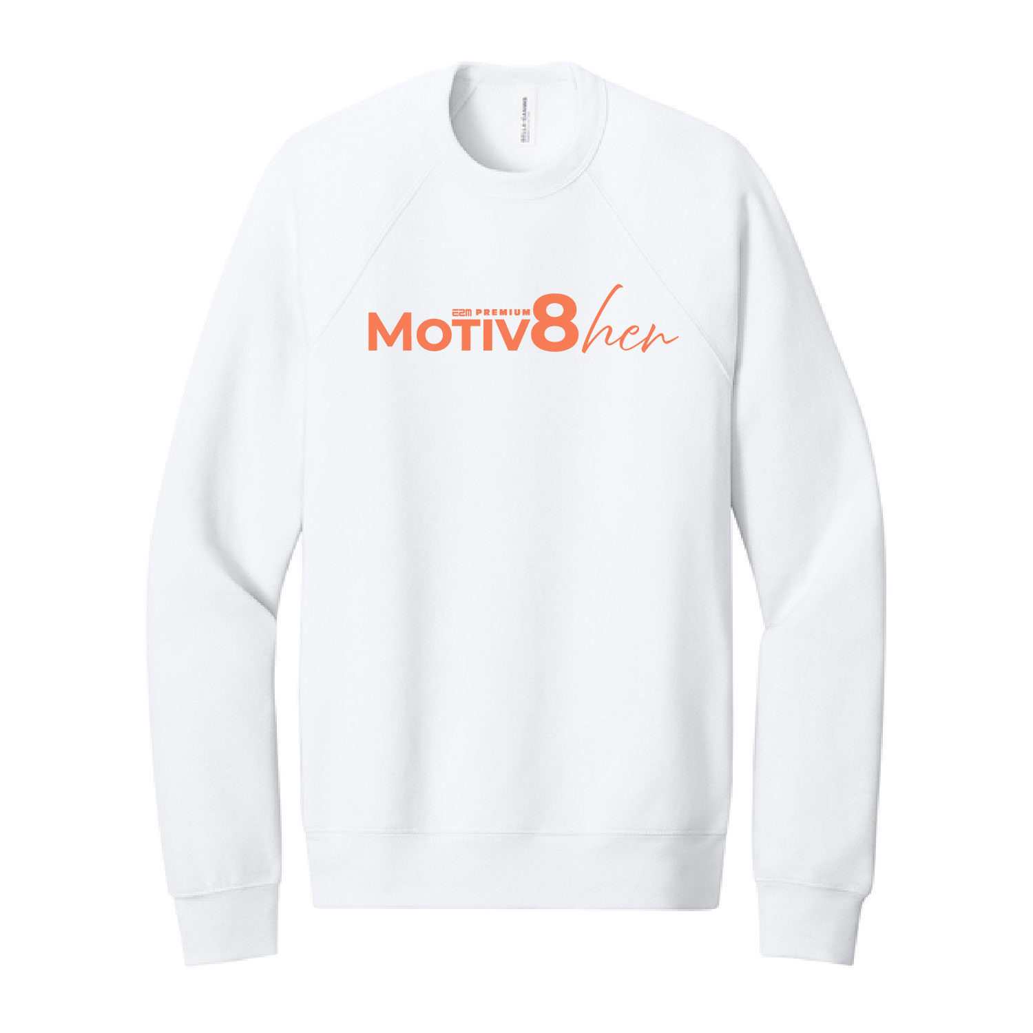 E2M ___ Motiv8her __ Bella Fleece Crewneck Sweatshirt  – White product image