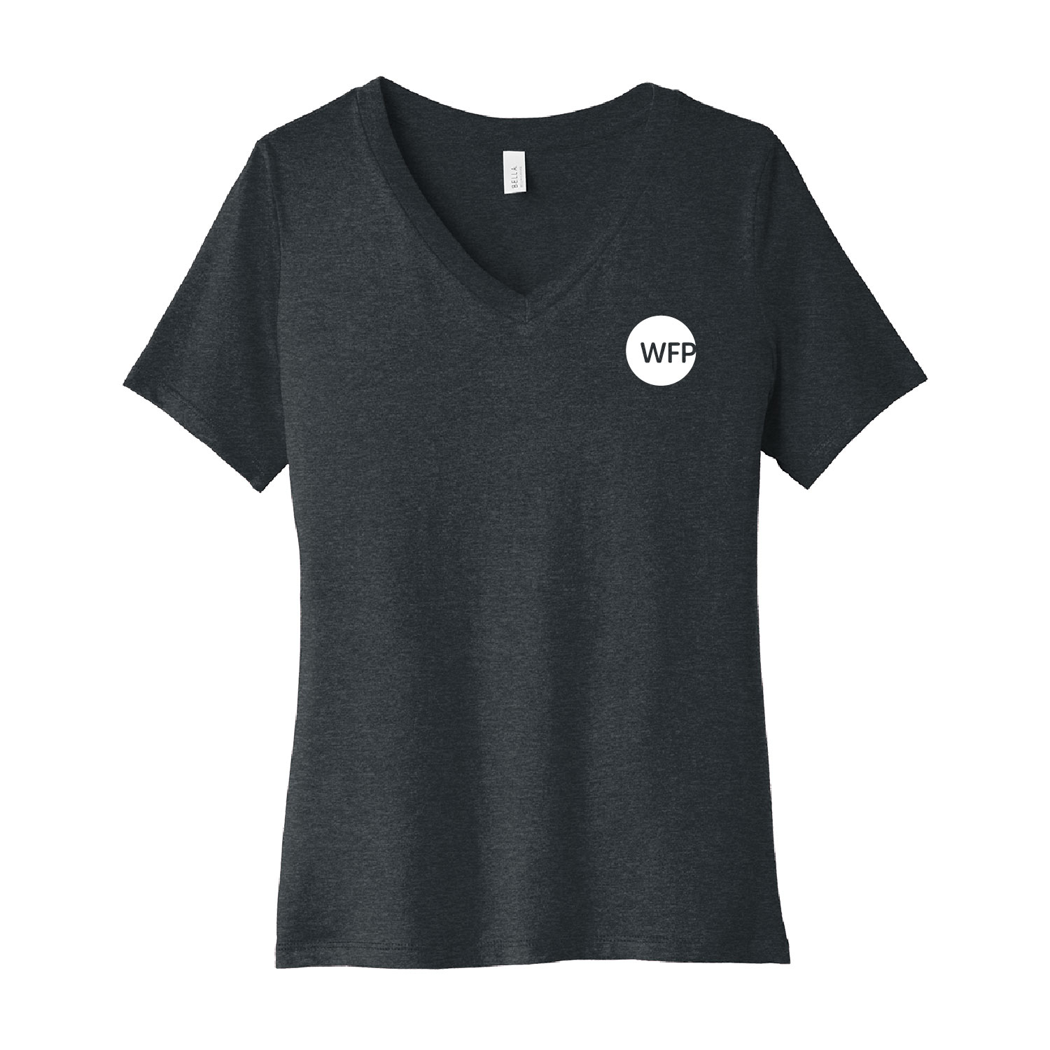 Westfield Family Physicians – Bella Ladies Ringspun V-Neck Cotton Short Sleeve Shirt – Dark Gray Heather product image