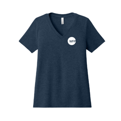 Westfield Family Physicians – Bella Ladies Ringspun V-Neck Cotton Short Sleeve Shirt – Heather Navy product image