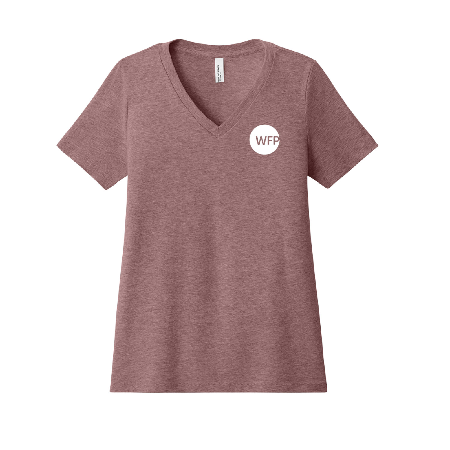 Westfield Family Physicians – Bella Ladies Ringspun V-Neck Cotton Short Sleeve Shirt – Heather Mauve product image