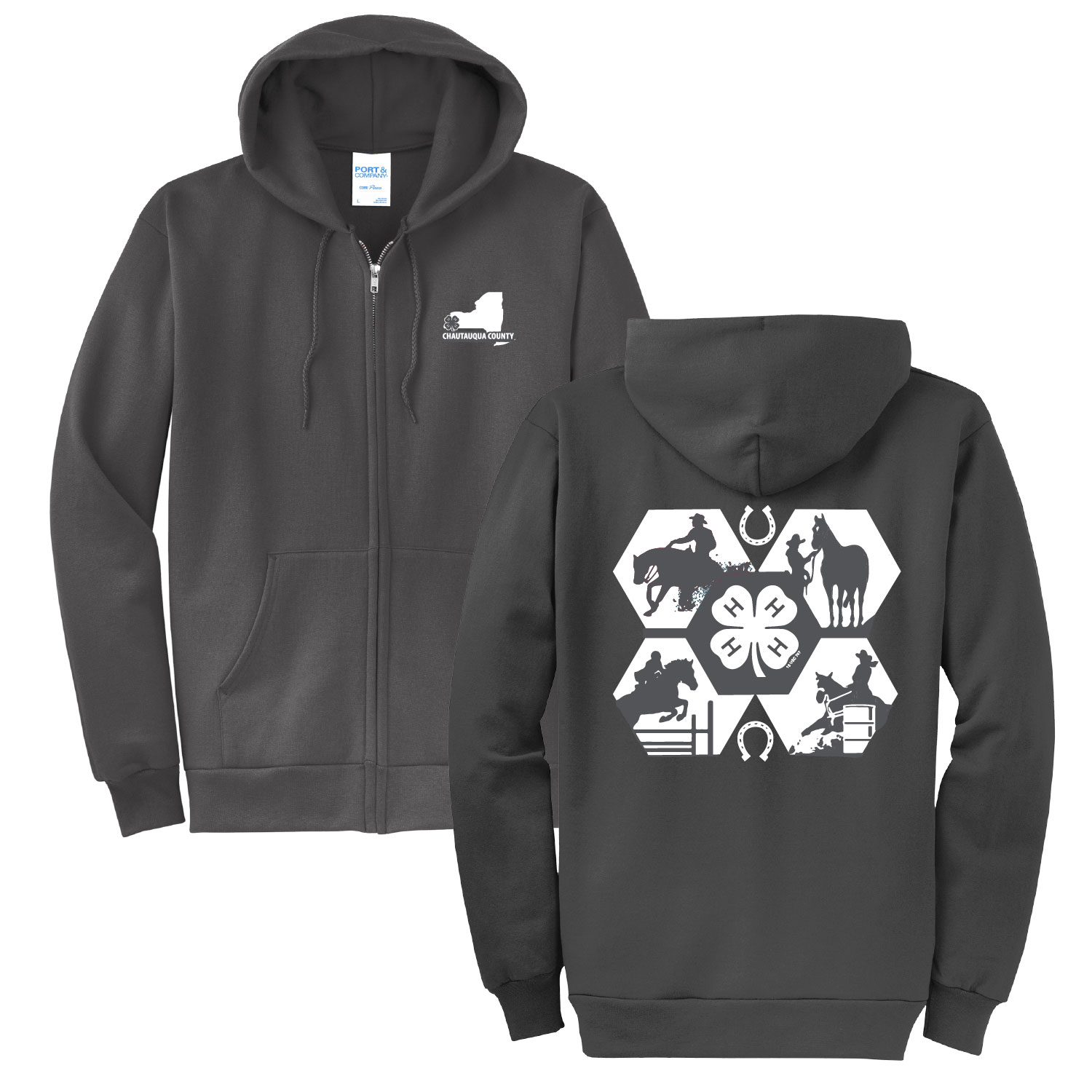 Horse Program 4H – Full Zip Cotton Hooded Sweatshirt – Charcoal product image