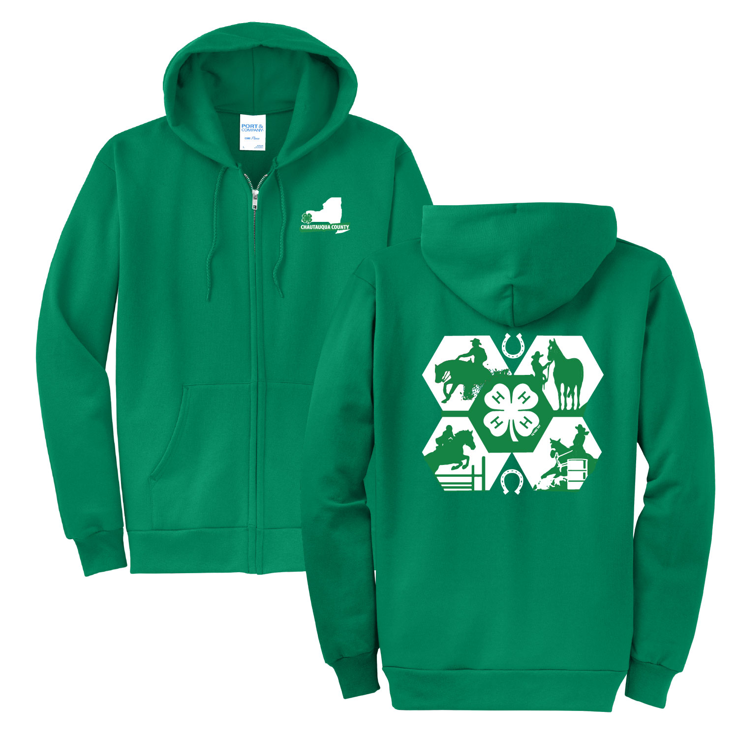 Horse Program 4H – Full Zip Cotton Hooded Sweatshirt – Kelly product image