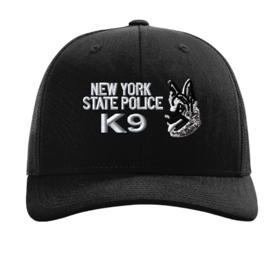 NYS Police K-9 Unit – Richardson Trucker Cap – EMBROIDERED – Black/Black product image