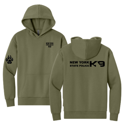 NYS Police K-9 Unit – Next Level Cotton Hooded Sweatshirt – Light Olive product image