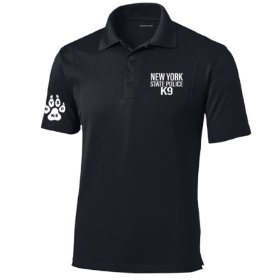 NYS Police K-9 Unit – Sport Tek Poly Polo – Black – EMBROIDERED product image