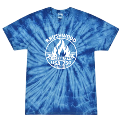 Brushwood – Cotton Short Sleeve Shirt – Blue Tie Dye USA 250 Design product image