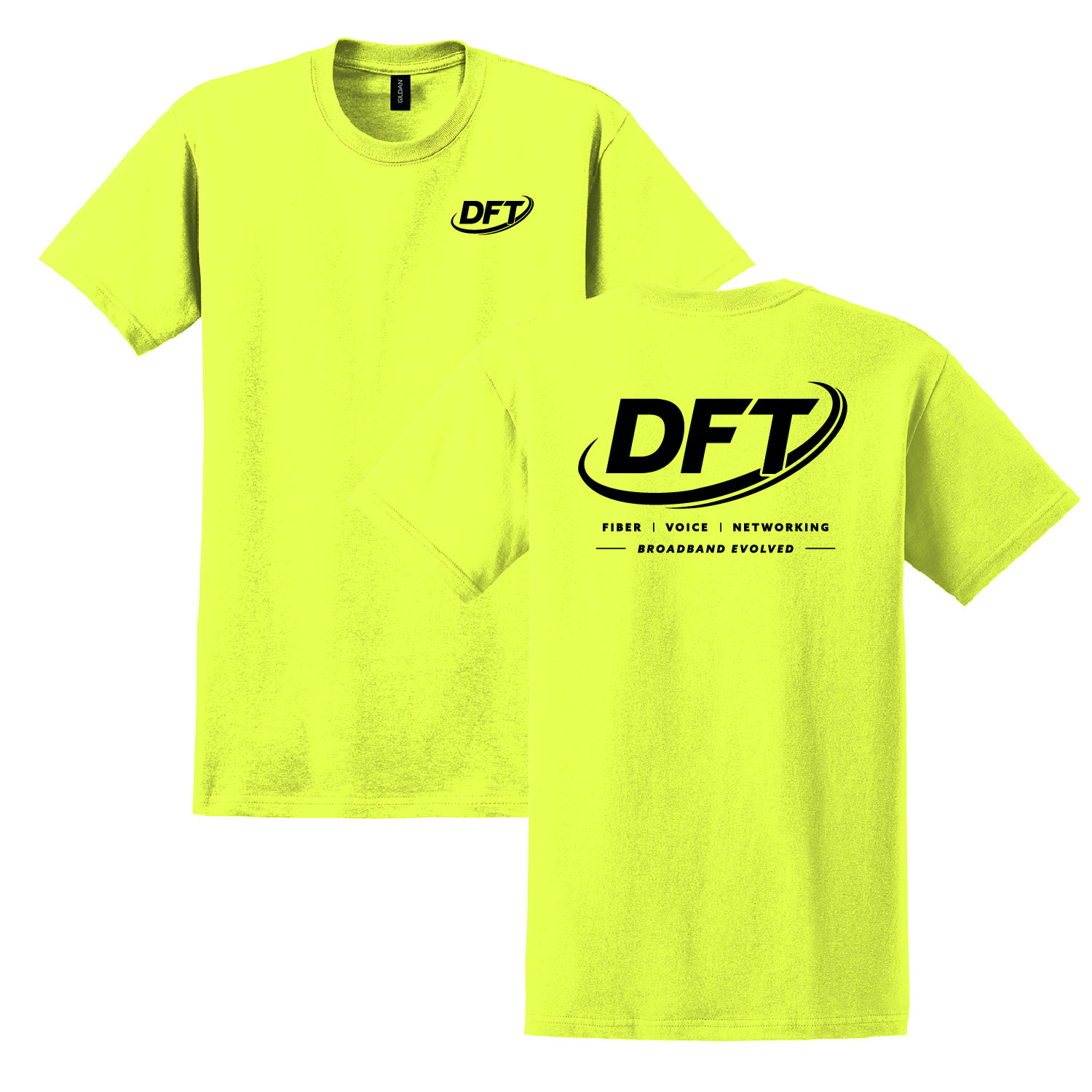 DFT Communications – Gildan Cotton T-Shirt – PRINTED – Safety Green product image