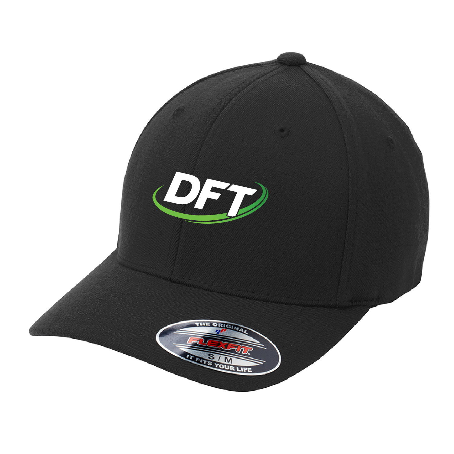 DFT Communications – Port FlexFIt Wool Blend Cap – Black – EMBROIDERED product image