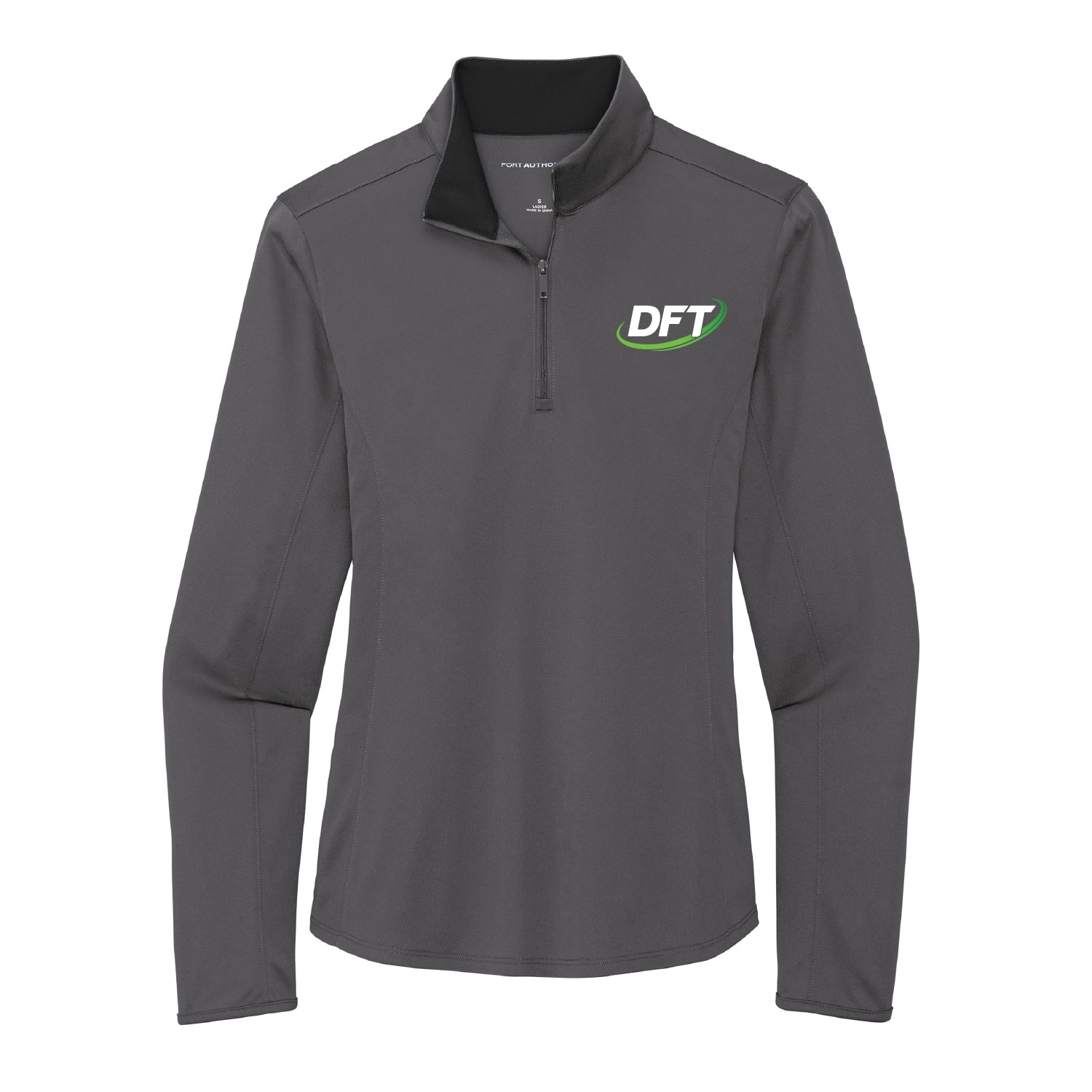 DFT Communications - Ladies Silk Touch Performance Quarter Zip - EMBROIDERED - Steel Gray/Black - Image 2