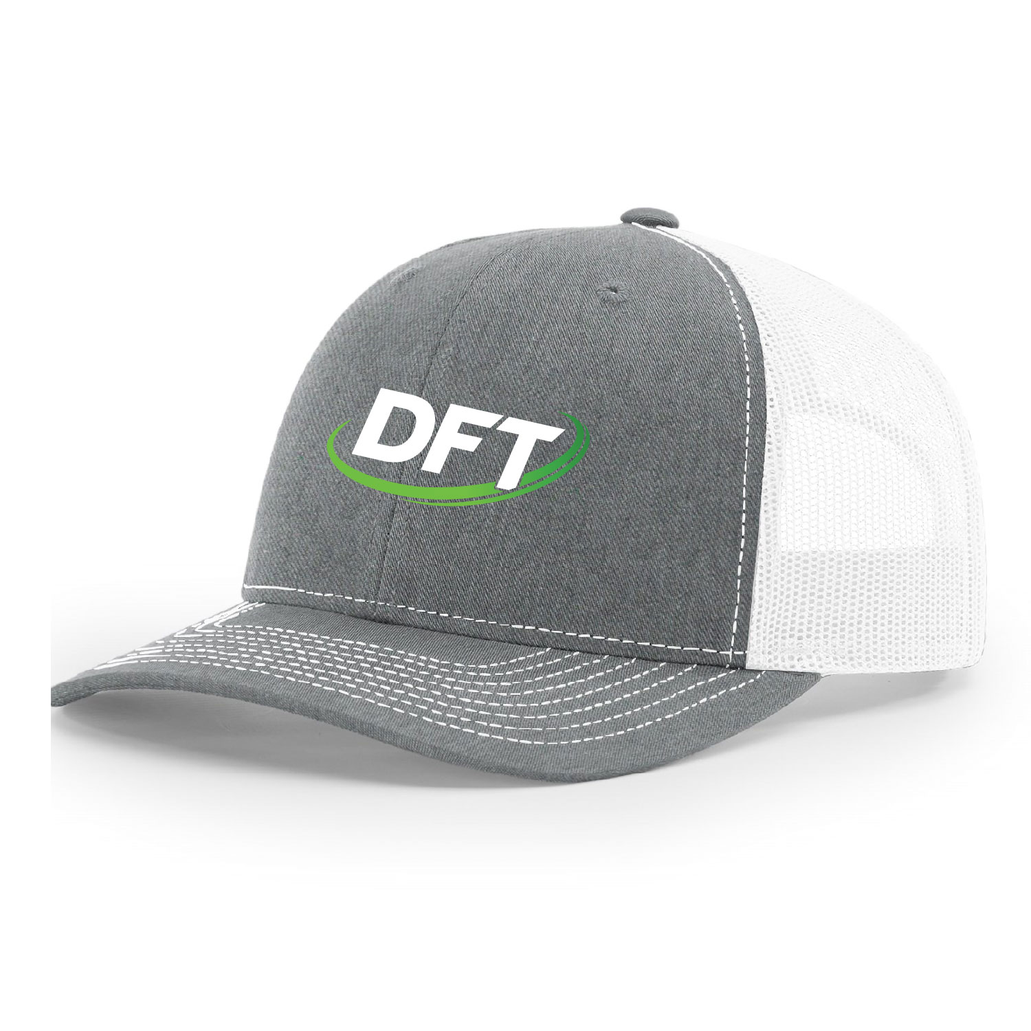 DFT Communications – Richardson Mesh Back Trucker Cap – Heather Gray/White – EMBROIDERED product image
