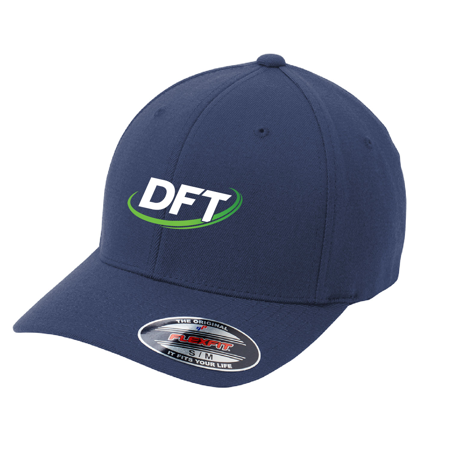 DFT Communications – Port FlexFIt Wool Blend Cap – Navy – EMBROIDERED product image