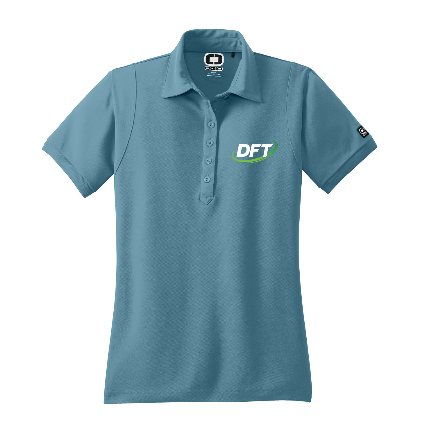 DFT Communications - Ladies Ogio Caliber 2.0 Polo - EMBROIDERED - Blue Mist - Image 2