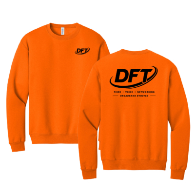 DFT Communications – Jerzee Cotton Crew Sweatshirt – PRINTED – Safety Orange product image
