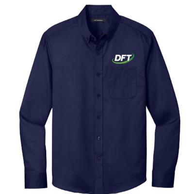 DFT Communications – Long Sleeve SuperPro Twill Shirt – EMBROIDERED – True Navy product image