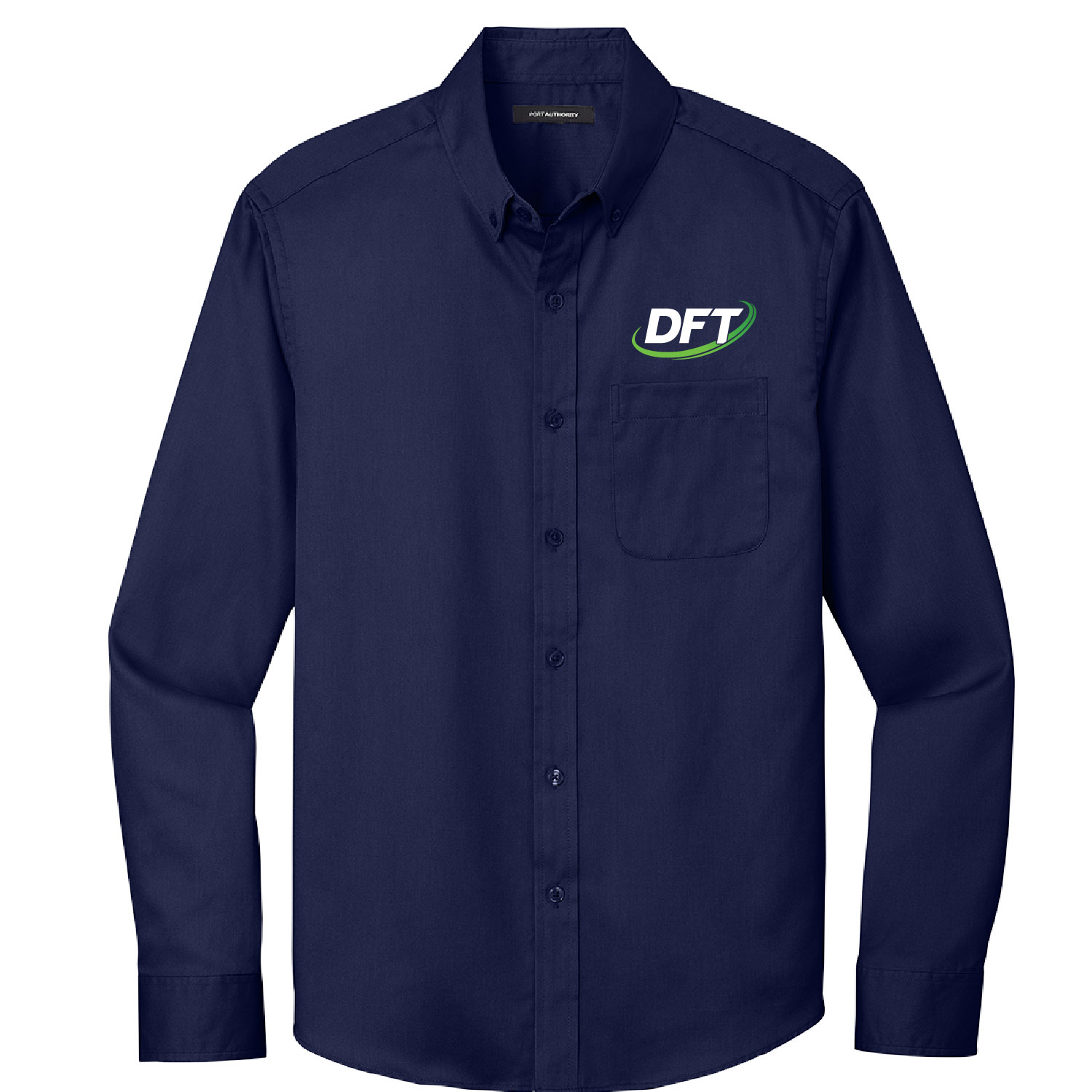 DFT Communications – Long Sleeve SuperPro Twill Shirt – EMBROIDERED – True Navy product image