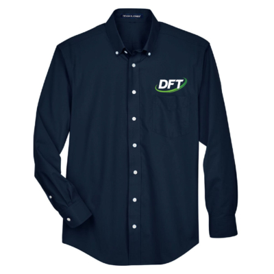 DFT Communications – Devon & Jones Woven Dress Shirt- EMBROIDERED – Navy product image