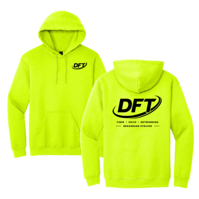 DFT Communications – Gildan Heavy Blend Hooded Sweatshirt- PRINTED – Safety Green product image