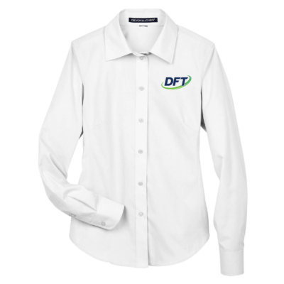 DFT Communications – Devon & Jones Woven Dress Shirt- Ladies – EMBROIDERED – White product image