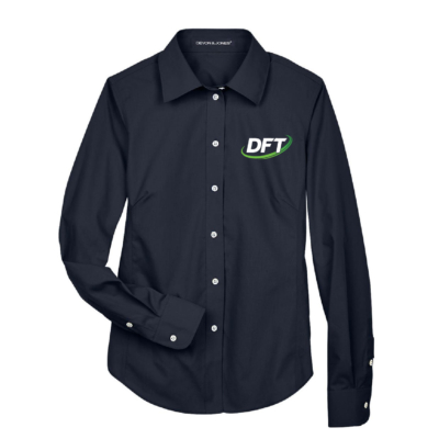 DFT Communications – Devon & Jones Woven Dress Shirt- Ladies – EMBROIDERED – Navy product image