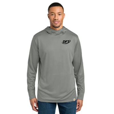 DFT Communications – Carhartt Sun Defender Long Sleeve Hooded Shirt- PRINTED –  Asphalt Gray product image