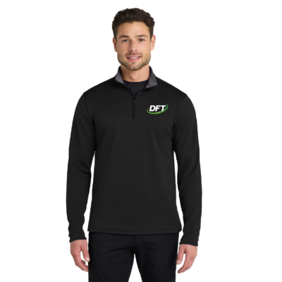 DFT Communications – Silk Touch Performance Quarter Zip – EMBROIDERED – Black/Steel Gray product image