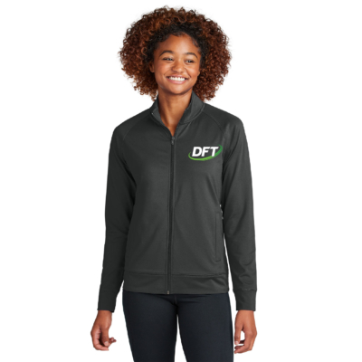 DFT Communications – Ladies Full ZIp Cadet Jacket – EMBROIDERED  – Charcoal Gray product image