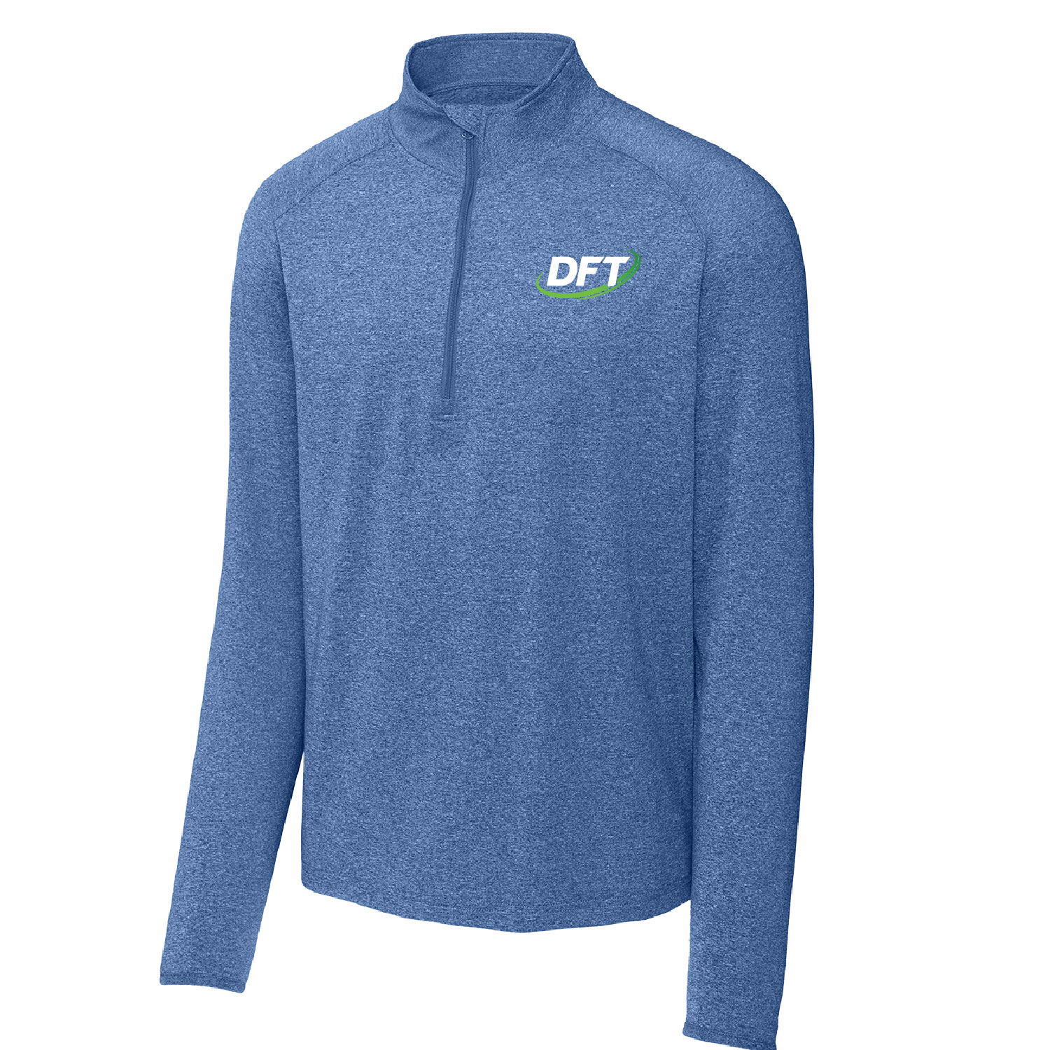 DFT Communications - Unisex Quarter Zip - EMBROIDERED - True Royal Heather - Image 2