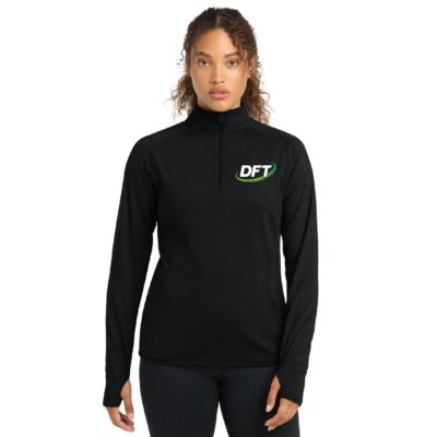 DFT Communications – Ladies Quarter Zip – EMBROIDERED – Black product image